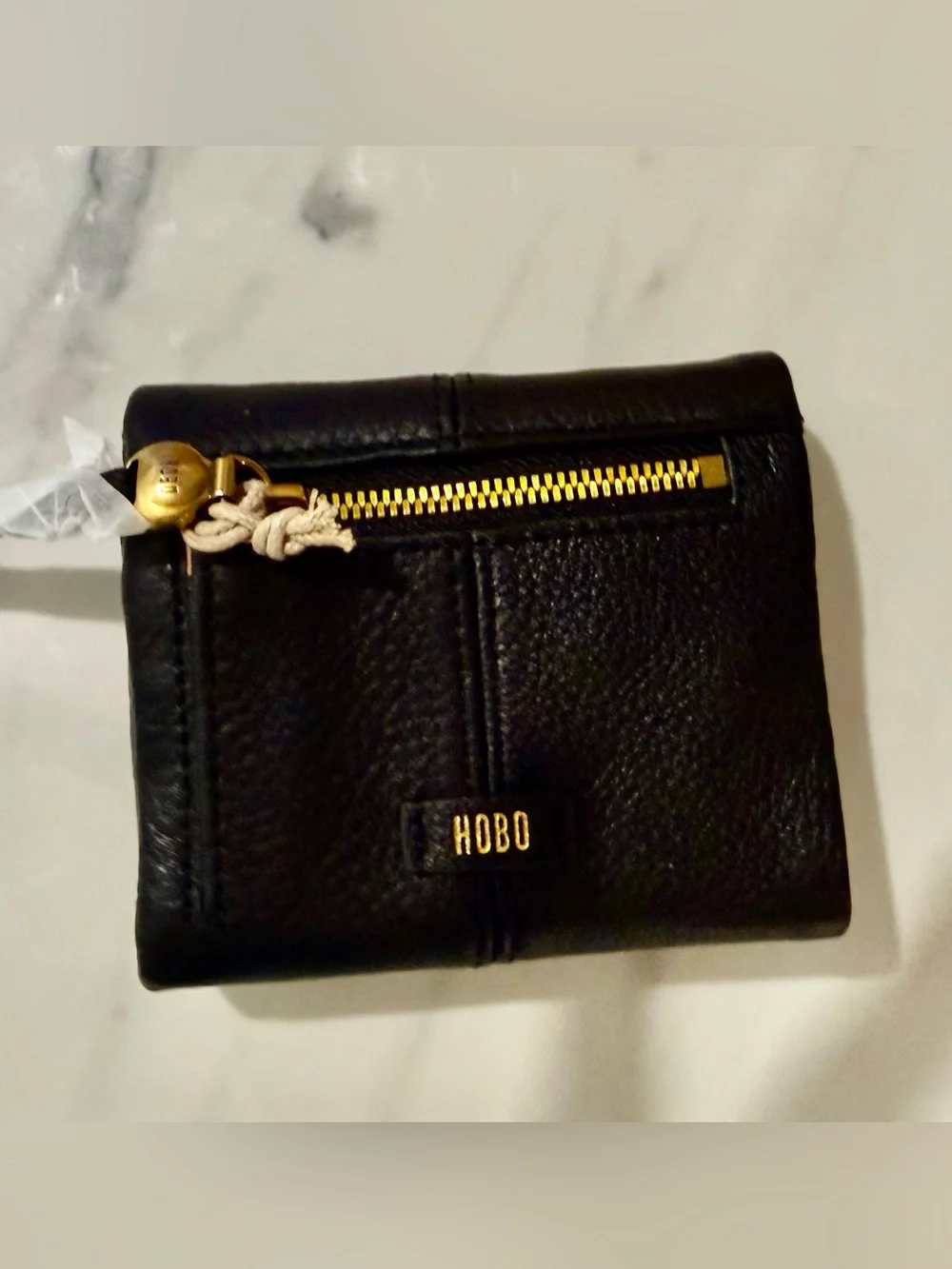 HOBO Black Leather TriFold Wallet